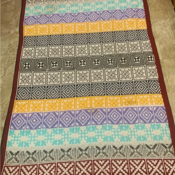 Handmade rare 7x5 crochet blanket.